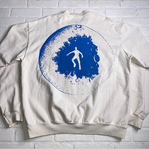 Kid Cudi To The Moon Tour NASA Crewneck Sweatshirt Size XL Beige